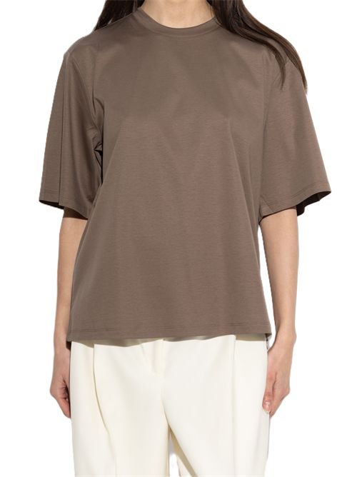 oversized cotton silk t-shirt RÓHE taupe Róhe | 419-20-201243 TAUPE
